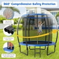 thumbnail image 5 of Topbuy Trampoline 8FT Recreational Trampoline with Ladder Enclosure Safety Pad and Anti-Rust Galvanized Steel Frame Blue, 5 of 9