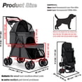 thumbnail image 2 of Foldable Double Decker Pet Stroller - Weatherproof 2-Tier Pet Stroller for Small/Medium Dogs Cats, Breathable Mesh Design with Cup Holder & Under-Seat Storage, 2 of 6