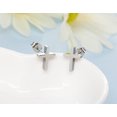 thumbnail image 4 of ELBLUVF Stainless Steel 18k Gold Rose Gold Plated Small Cross Stud Earrings For Women (Silver), 4 of 5
