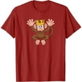 thumbnail image 1 of Fun Monkey Wearing King Crown Cute Animal Cartoon Character T-Shirt, 1 of 1