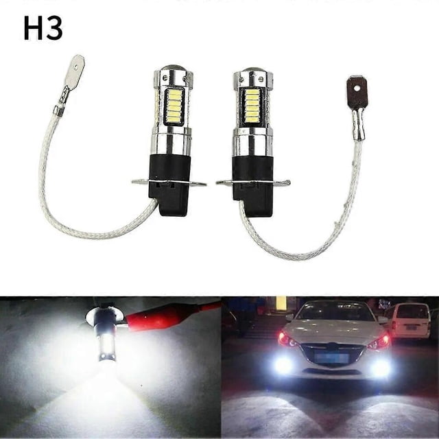2pcs/set H3 Led Fog Light Bulbs Conversion Kits Super Bright Canbus 6000K White 100W Led Fog Driving Drl Light Bulb Car Light