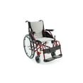 thumbnail image 1 of Silla de ruedas ergonómica ultraligera Karman K-115 de 25 libras con reposapiés extraíble y ruedas de liberación rápida, color rojo, 1 of 5
