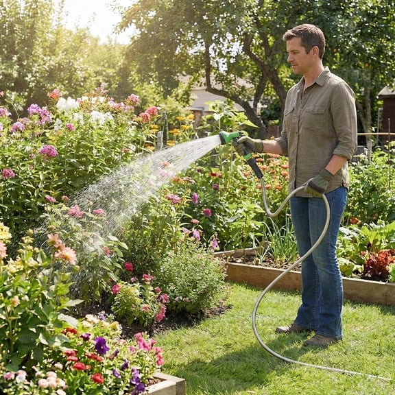 25 FT Extra Long 304 Stainless Steel & PVC Garden Hose, Non-Expandable, Sliver