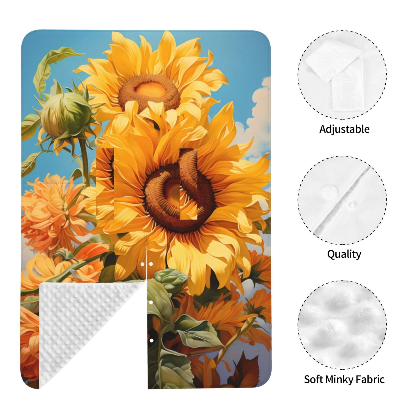 Naloa Sunflower Blue Sky Baby Car Seat Cover, Breathable Baby Carrier Cover, Multiuse Baby Carrier Cover & Nursing Breastfeeding Cover