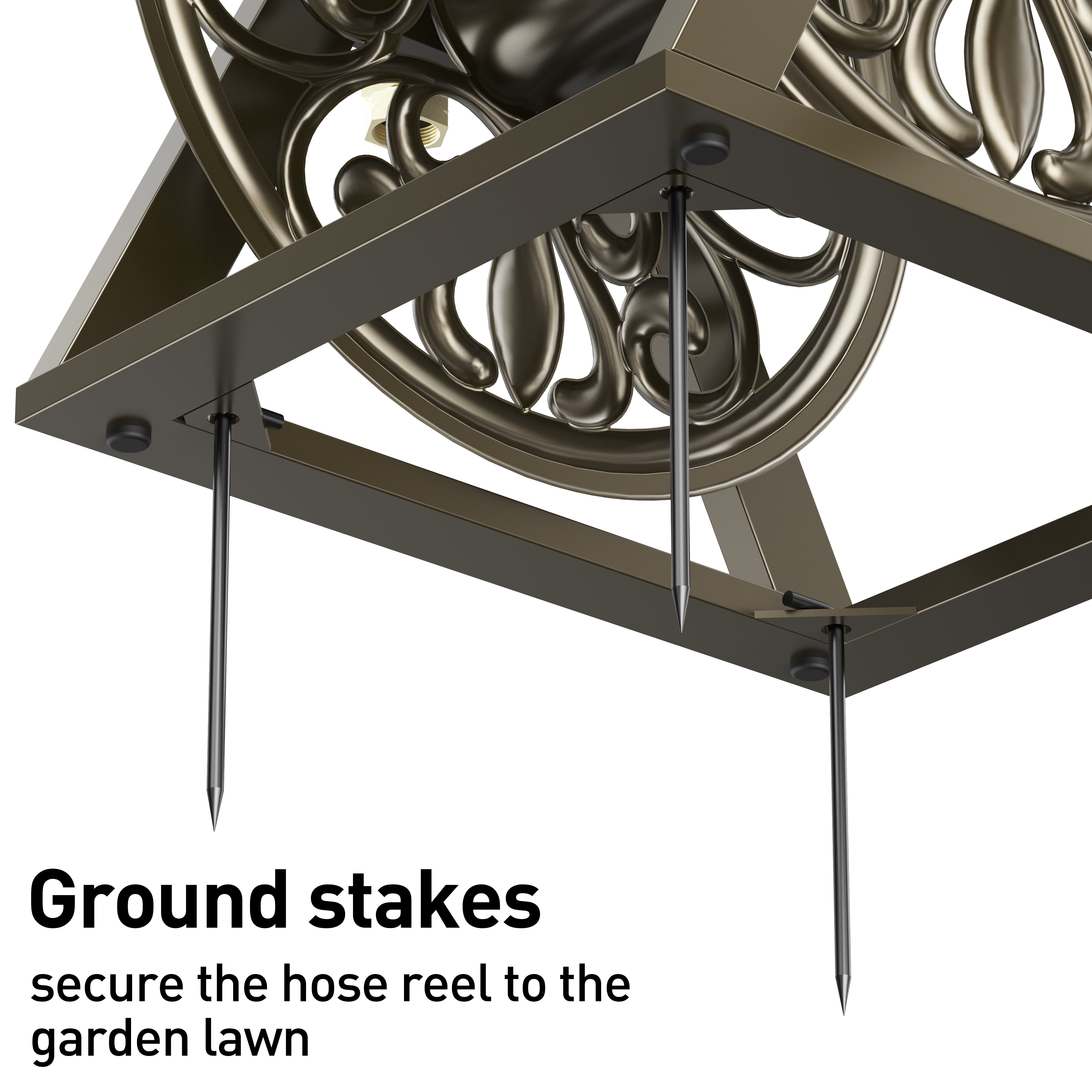 Outlandpro Garden Wall/Floor Mount Hose Reel, Decorative Hose Reel Holds 200-Feet of 5/8-Inch Hose