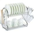 thumbnail image 1 of 2-Tier Multi-Fonctions en Acier Inoxydable Plat de Séchage Rack Tasse Égoutteuse Crépine, 1 of 8