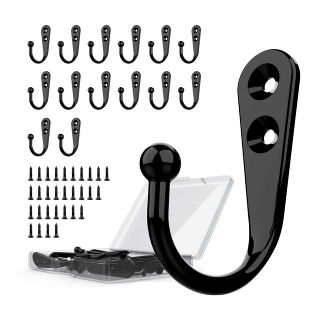 15 ganchos metálicos para sombreros, toallas y puertas, con tornillo, de una sola punta, para colgar batas, toallas, llaves y armarios.