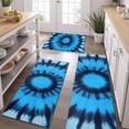thumbnail image 2 of Blue Tie Dye Spiral Pattern Kitchen Rugs Sets Of 3,Kitchen Runner Rugs Non Skid Washable,Decorative Kitchen Floor Mats for Kitchen,Sink,Laundry,17"x30"+ 17"x47" + 17"x59", 2 of 6