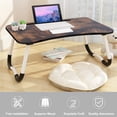 thumbnail image 7 of SOONTRANS Laptop Desk for Bed, Lap Desk Foldable Breakfast Bed Tray Table, Stand Reading Desk Tray with Slots/Cup Holder Table(Brown), 7 of 7