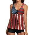 thumbnail image 1 of Gibobby Trajes de Natación para Mujer Día de la Independencia para las mujeres American 4th Of July Print Strappy Back Tankini Set Traje de baño de dos p(Vino,M), 1 of 5
