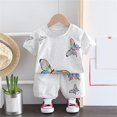 thumbnail image 2 of EnJoCho Bodysuit Short Summer Toddler Girl's Sports Outfits Butterfly Print Two Piece Baby Clothes Set for 1 To 5 Years Children Girl Trendy Clothing Set, 2 of 8