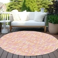 thumbnail image 6 of Addison Rugs Chantille Indoor/Outdoor Transitional Geometric, Abstract Pink Washable Round Rug, 8' x 8', 6 of 6