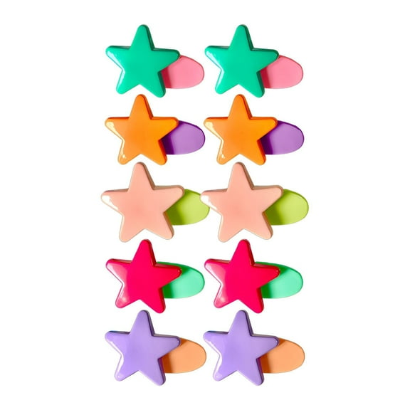 DESIGNICE 10Pcs Stars Hair Clips,Plastic Hair Barrettes,Toddler Hair Clips,Style1