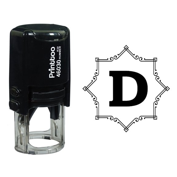 Printtoo Octagon Celtic Swirl Frame Alphabet D Monogram Self Inking Rubber Stamp Office Stationary