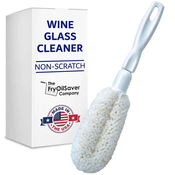 2-Pack Flute & Stemware Wine Glass Cleaning Brush - Dishwasher Safe, Non-Scratch Flute Cleaner for Crystal Glasses, Cham
