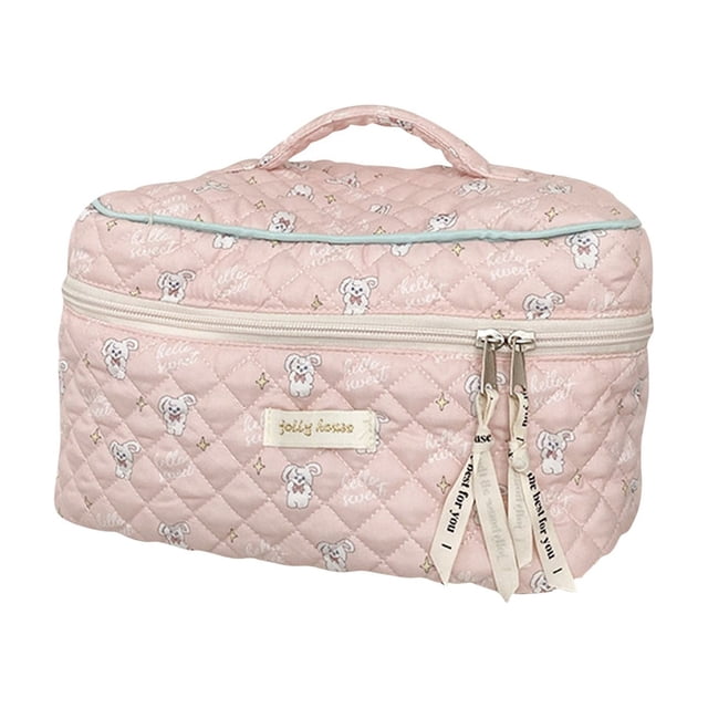 Xihbxyly Bolsa de Cosméticos Acolchada de Gran Capacidad, Ligera, de Algodón, con Cremallera de Fácil Acceso, Ideal para Viajes y Uso Diario, Ideal Como Regalo para Mujeres.