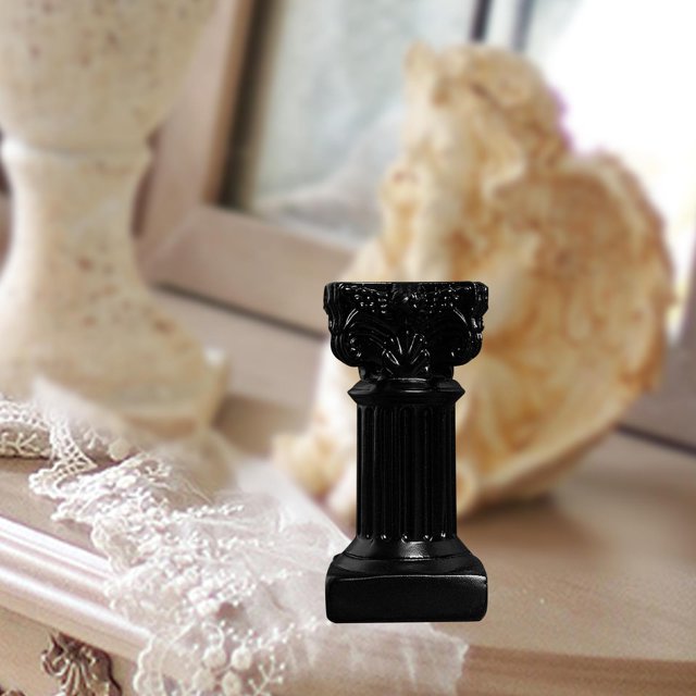 Pilares en Miniatura Decoración de Columnas Artesanía de Resina Hugo Negro