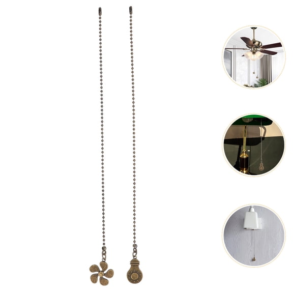 Alasum Decorative Ceiling Fan Chain Pull Extender Coffee Iron for Machine Use 2Pcs