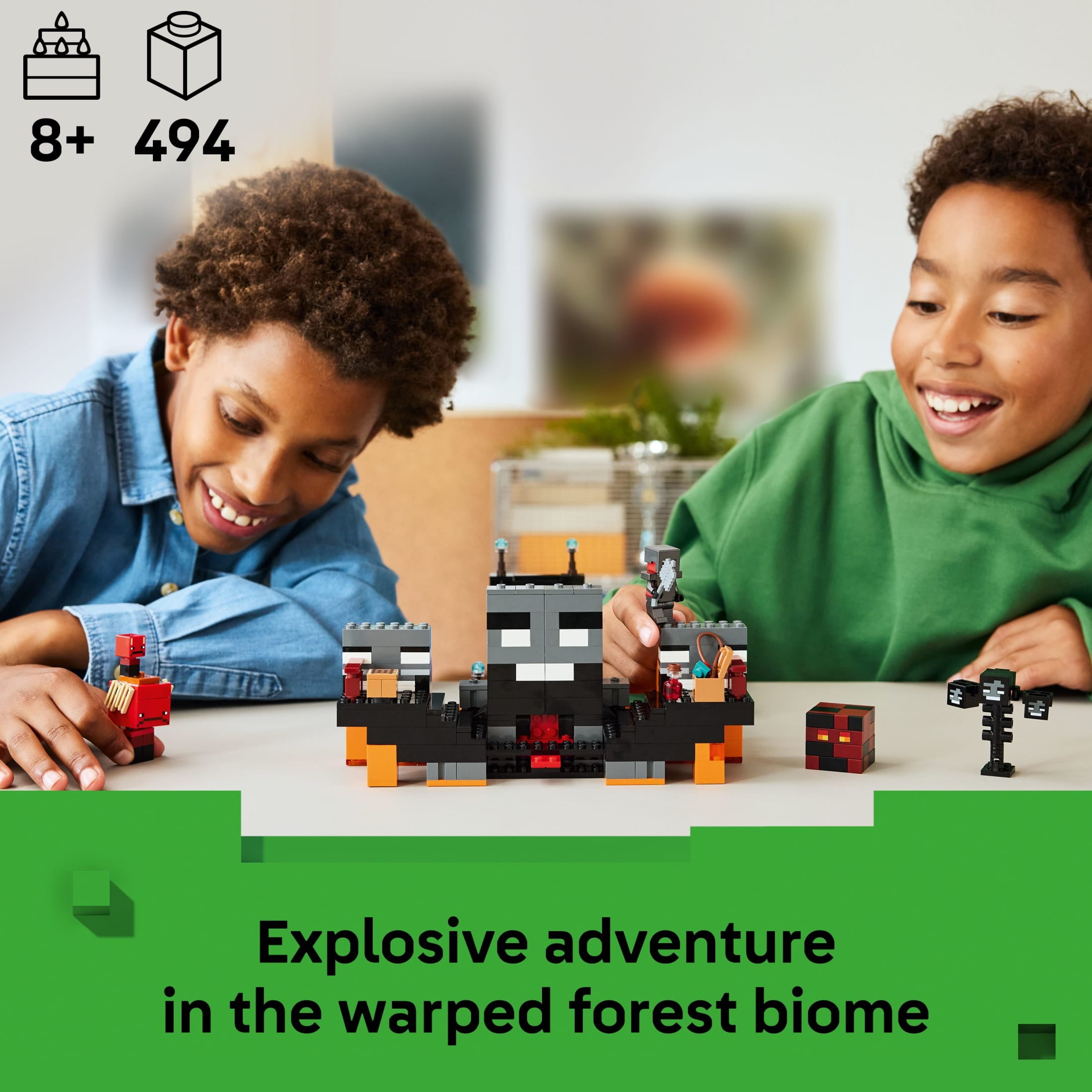 LEGO Minecraft Wither Battle Building & Pretend Play Toy for Boys & Girls - Video Game Playset & Toy Figures for Kids, Ages 8+ - W/Crimson Warrior Minifigure & More - Gift Idea for Birthdays - 21590