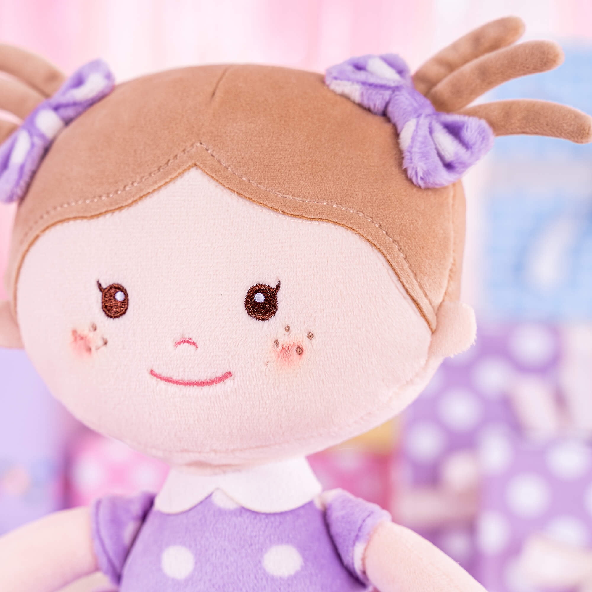 First Baby Doll Baby Dolls Girl Toys Baby Girl Gifts Purple Polka Dot Dress 13inches