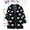 thumbnail image 4 of Drvitor Valentines Cardigans for Women Heart Printed Open Front Cardigans Casual Loose Mid-Length Cardigan Sweaters, 4 of 8