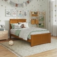 thumbnail image 1 of Madison Twin Wood Foundation Bed with Matching Footboard in Light Toffee, 1 of 13