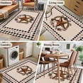 thumbnail image 6 of 3x5 Washable Area Rug, Vintage Country Non-Slip Rectangle Rug for Living Room Bedroom, Star Wreath Farmhouse Black Buffalo Plaid Indoor Low Pile Floor Mat for Home Decor, 6 of 9