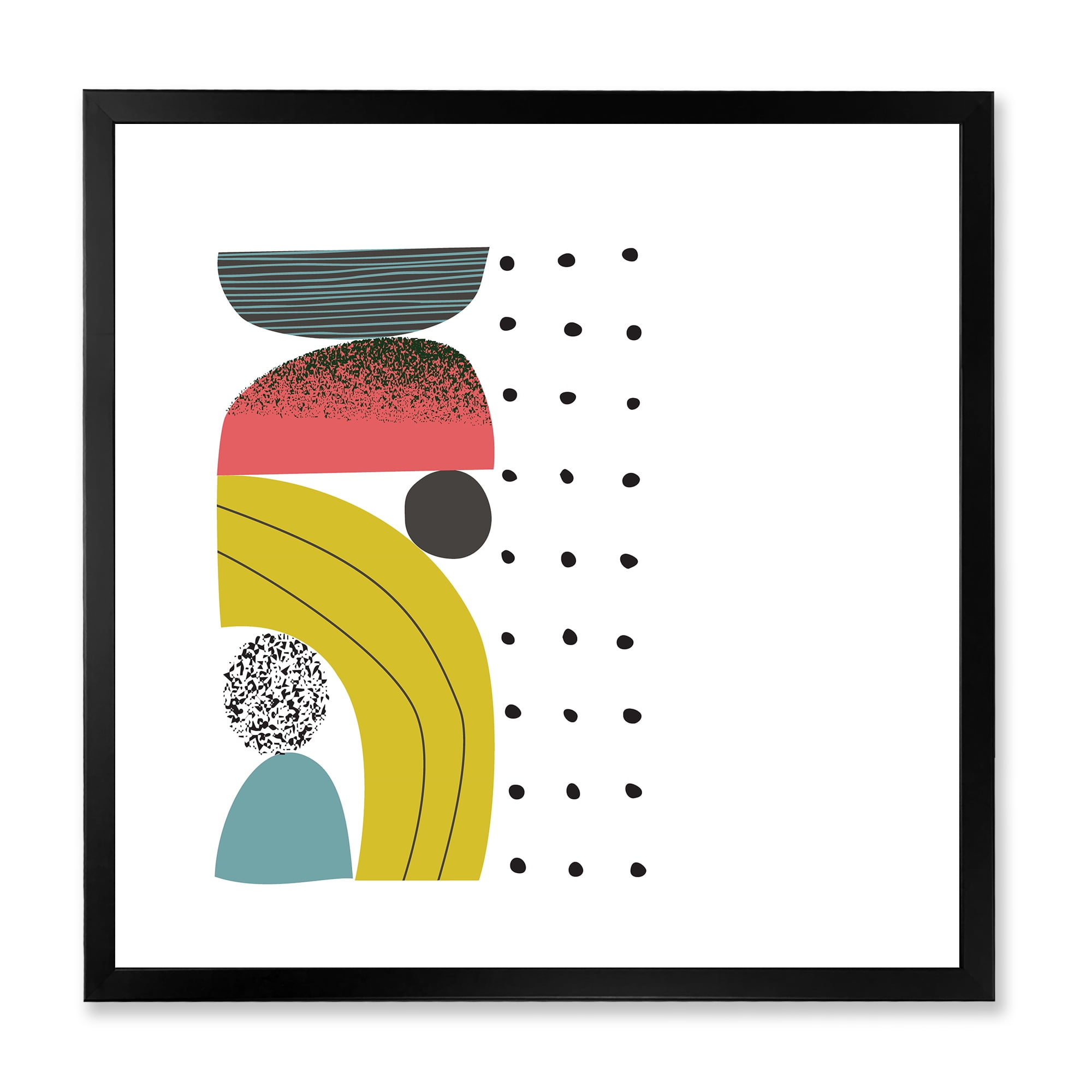 Designart 'Abstract Colorful Geometric Art Collage I' Modern Framed Art Print