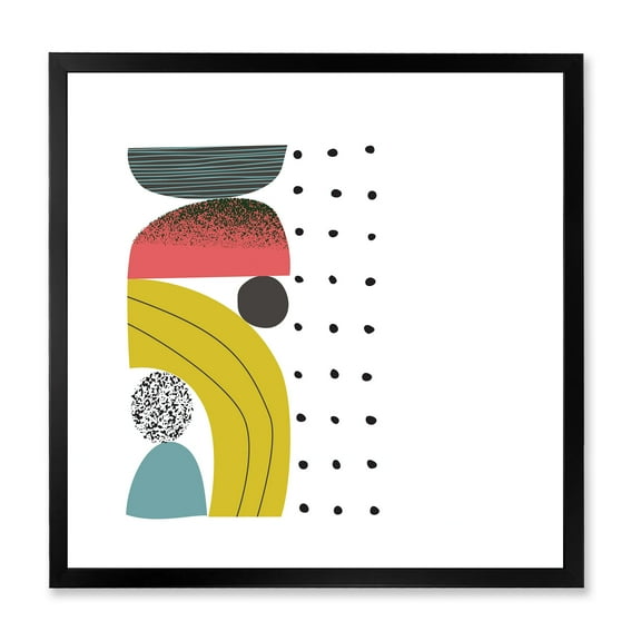 Designart 'Abstract Colorful Geometric Art Collage I' Modern Framed Art Print