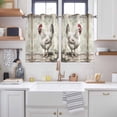 thumbnail image 2 of White Chicken Rustic Kitchen Curtains Short 54 Inch Length, Vintage Floral Oil Painting Grommet Top Bedroom Living Room Curtains, Light Filtering Cafe Curtain Drapes 2 Panels Set 84''x54'', 2 of 9