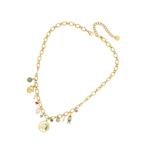 Turquoise Pearls Fish Elephant Pendant Necklace for Women Fashion Jewelry Gift