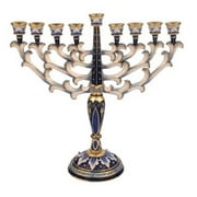 Judaica Kingdom KIJ-MEN-6089 Menorah Chanukkia Turquoise with Sapphire Stones