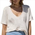 thumbnail image 1 of Camisetas de Mujer con Cuello en V, Corta, Informales, Holgadas, de Verano M, 1 of 8
