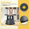thumbnail image 3 of Rolling Step Stool Holds up to 330 lbs, Round Kick Stool w/Non-Slip Platform & 3 Retractable Castes, 3 of 8