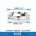 thumbnail image 4 of Universal Wheel Center Hub Cap Durable 64mm 2.52" Outside Diameter Vehicle Hub Covers Silver Tone, 4 of 6