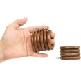 thumbnail image 4 of Set of 12 Wooden Curtain Rings Premium Handmade Rings Buffed Finish | Brown Curtain Rings (Inner Día 2.5 Inch and Outer Día 3.5 Inch), 4 of 5