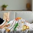 thumbnail image 3 of Caterpillar Soft Flannel Fleece Throw Blanket, Colorful Cartoonish Animals Butterfly Spider Ladybug and Grasshopper Design, Cozy Plush for Indoor and Outdoor Use, 70" x 90", Multicolor, by Ambesonne, 3 of 5
