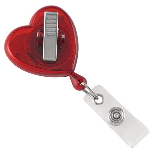 Specialist ID Heart Shaped Badge Reels with Alligator Clip for