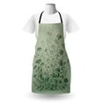 thumbnail image 2 of Sage Green Apron, Botanical Composition of Wildflowers with Forest Tones Boho Urban Jungle, Unisex Kitchen Bib with Adjustable Neck for Cooking Gardening, Adult Size, Pale Teal Emerald, by Ambesonne, 2 of 3