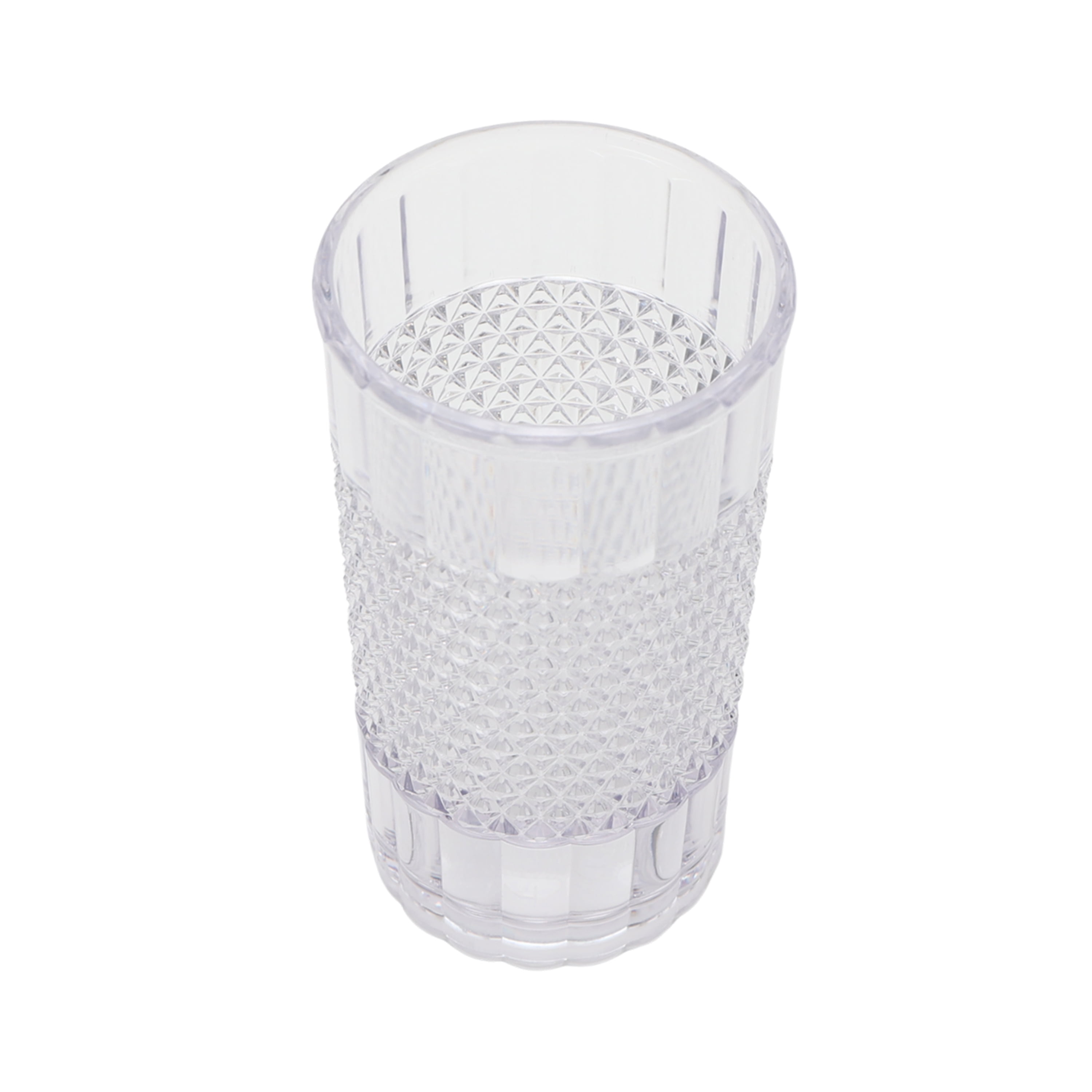 (6 pack) Mainstays 20 oz Clear Tall Acrylic Diamond Texture Tumbler