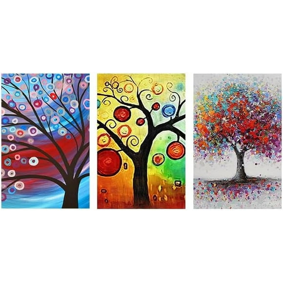 AIR-Colorful Abstract Tree Painting Customized Decorative Creative Art Posters Home Modern Decoration Print Decor for Living Room Custom Poster 12" x 16" (Abstract Tree Painting)