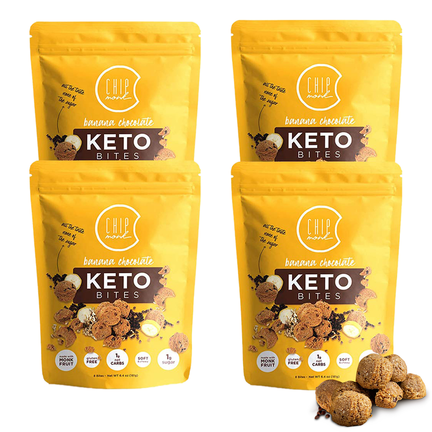 ChipMonk Baking Keto Cookie Bites, Banana Chocolate Chip, Ketogenic