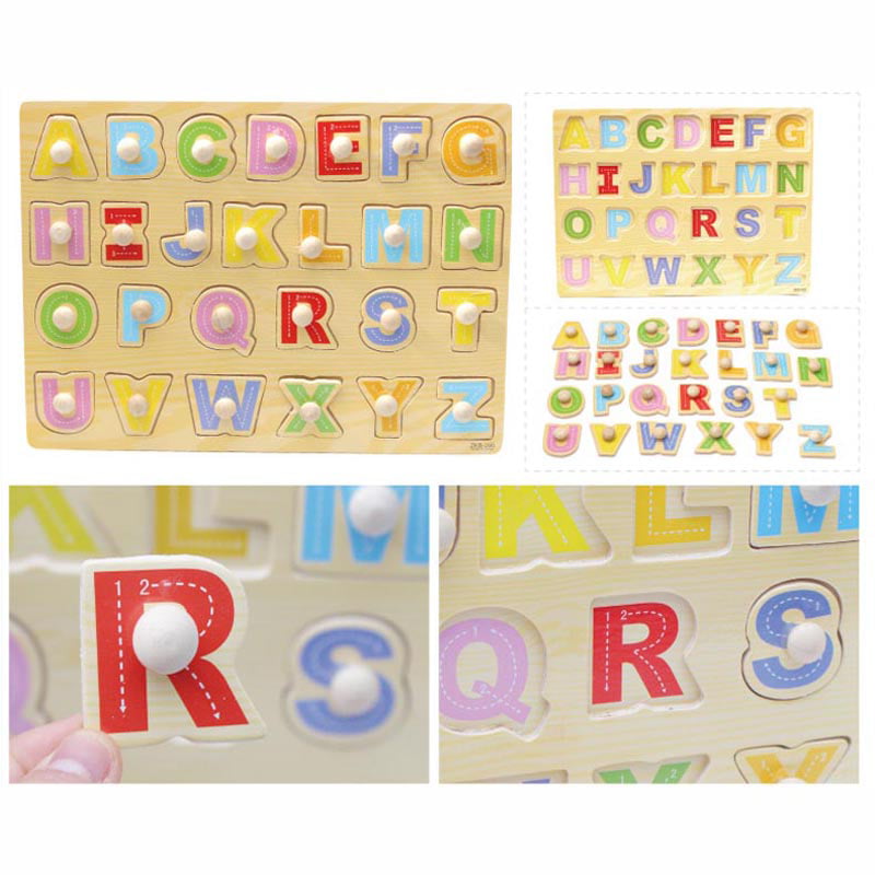 Details about   Children’s Educational Alphabet & Number Wooden Jigsaws