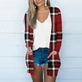 thumbnail image 2 of lcziwo 2024 Cardigan pour Femmes Cardigan à devant Ouvert Chandails pour Femmes Cardigans pour Femmes avec Poches Décontracté Léger Imprimé Cardigan de Mode Chandails Cardigan Mince Manteau Léger Rouge m, 2 of 5