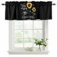 thumbnail image 2 of Sunflowers Valances for Windows, Decorative Rod Pocket Window Valance Curtains, Modern Bee You Are My Sunshine Black Short Curtain Drapes for Kitchen/Bathroom/Living Room, 2 Panels, 54" W x 18" L, 2 of 8