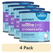 (4 pack) Good Start, Dr. Brown's Soothe Pro, Baby Formula Powder, for Sensitive Tummies, Gas, Fussiness and Spit-Up, Infant Formula with Probiotics, DHA, Non-GMO, 19.4 Ounce