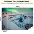 thumbnail image 3 of Peel and Stick Wallpaper Gullfoss Falls Northern Lights Iceland Modern Art Wall Mural Decor Self Adhesive and Removable 100in x 144in, 3 of 8