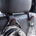 thumbnail image 2 of Gancho para reposacabezas de asiento trasero de coche, organizador de almacenamiento de cuero, paquete de 2, negro y rojo, 2 of 3