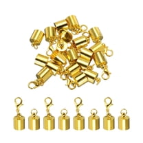 Uxcell 10Pcs Cord End Caps, 9.5mm End Caps Barrel Beads Kumihimo End Caps Iron for DIY Craft (Gold)