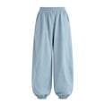 thumbnail image 3 of Ruyang 3T-15Years Girls Lightweight Baggy Joggers Elastic Waist Wide Leg Pants Kids Teen Hip Hop Dance Casual Sports Trousers, 3 of 7